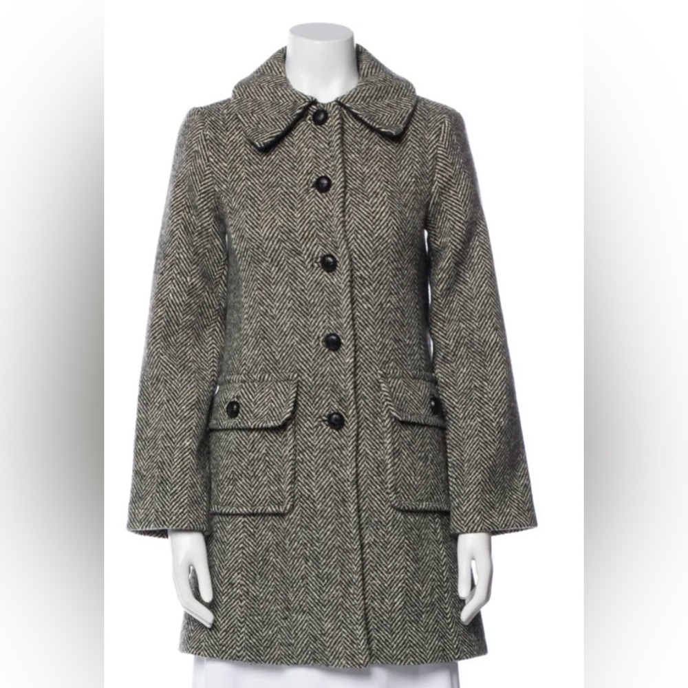 Doen Black and White Herringbone Trench Coat. This is a $600 brand new